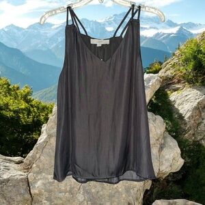 LOFT Strappy Dark Grey Camisole - Lined XS